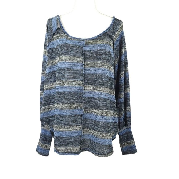 Free People Carolina Hacci Striped Sweater Size M NO SIZE TAG Balloon Sleeve - Picture 1 of 12